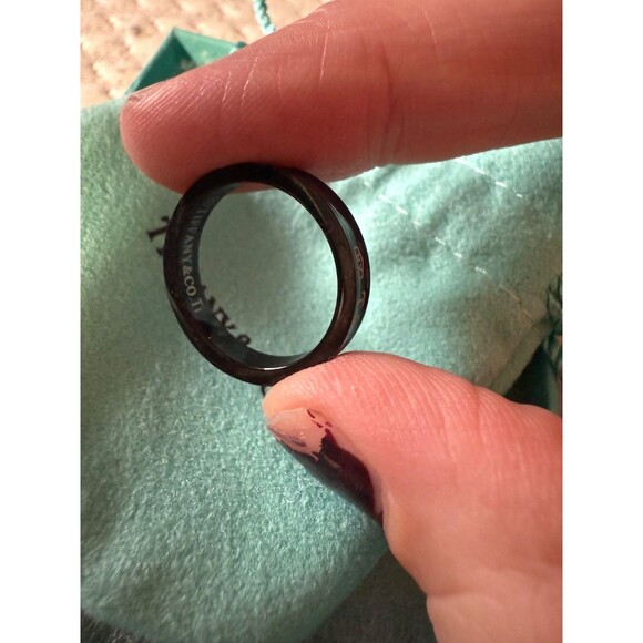 New Auth. Tiffany & Co. 1837 Narrow Ring Size 10 Black Titanium - Picture 5 of 5